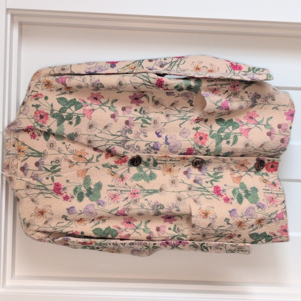 Floral Beige Women's Cardigan